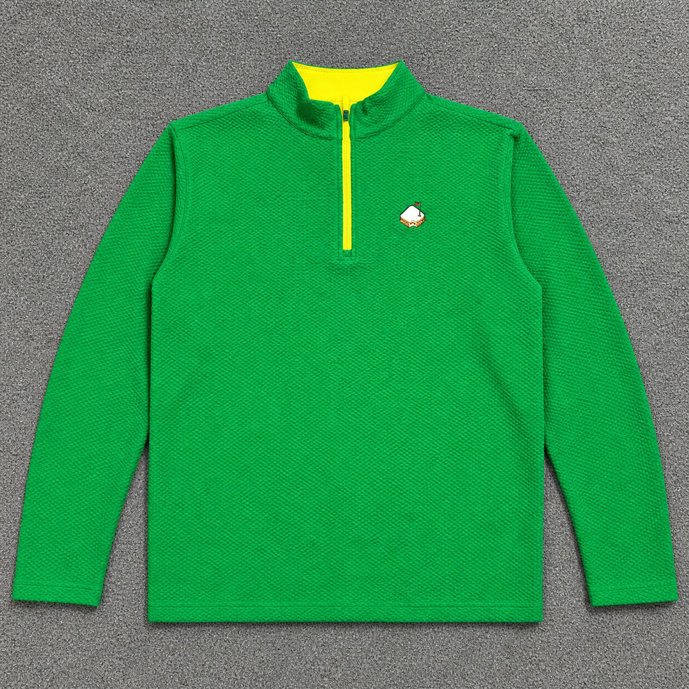 Pins & Aces Augusta Masters LE 1/4 Zip Pullover Mens XL Green Waffle Knit Golf
